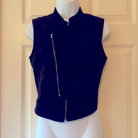 BCBG suede moto vest - Picture 1 of 11